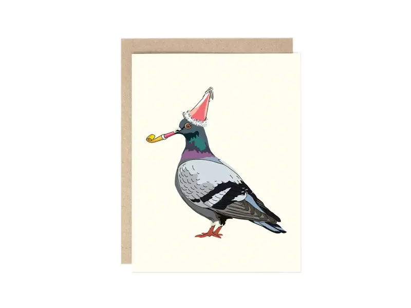 Drawn Goods Birthday Party Pigeon Card