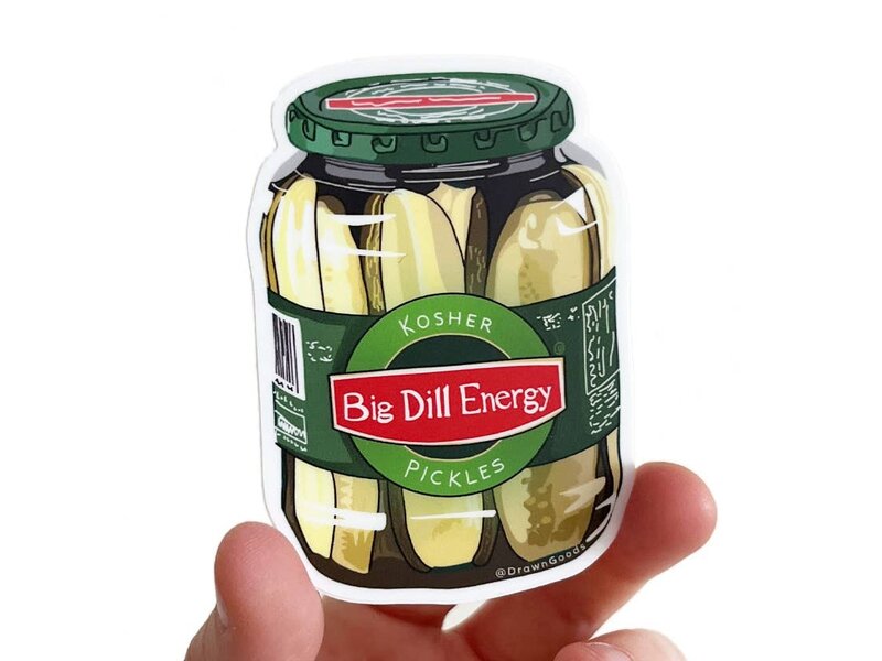 Drawn Goods Big Dill Energy - Pickle Jar Sticker