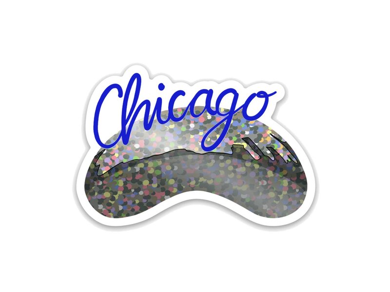 Drawn Goods Chicago Bean Sparkle Sticker