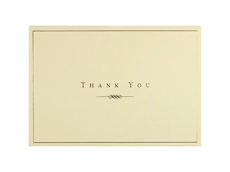 Peter Pauper Press Gold and Cream Thank You Notes