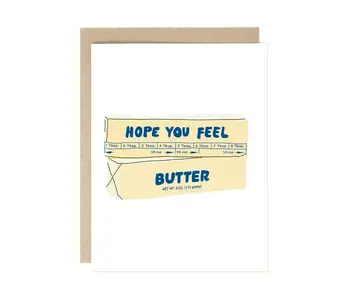 Hope You Feel Butter Pun Get Well Soon Card