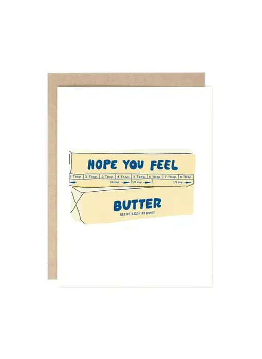 Hope You Feel Butter Pun Get Well Soon Card