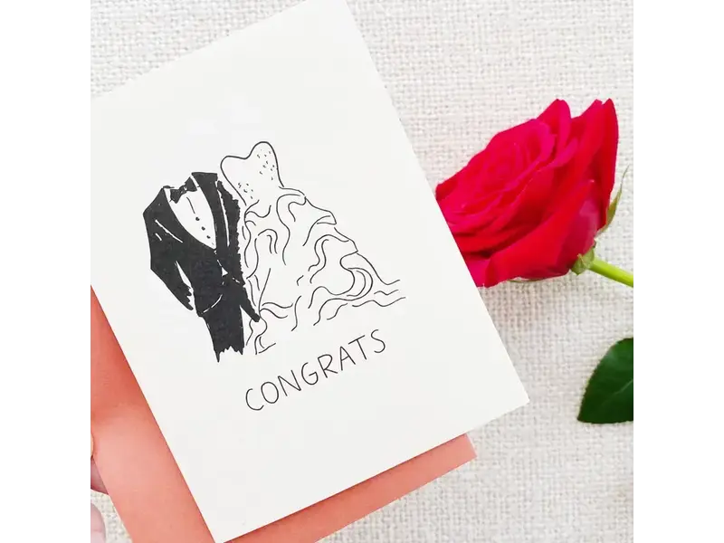 Pop + Paper Tux and Gown Bride Groom