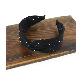 Twist headband - black dots