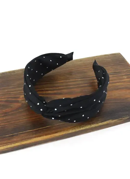 Twist headband - black dots