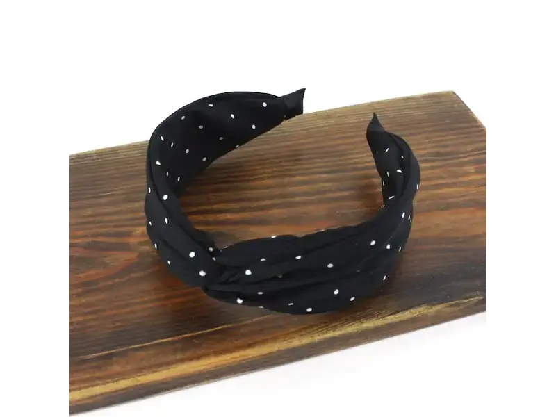 pretty persuasions Twist headband - black dots