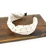 pretty persuasions Twist headband - cream dots