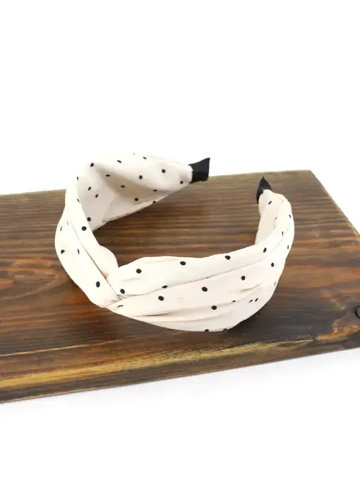 Twist headband - cream dots