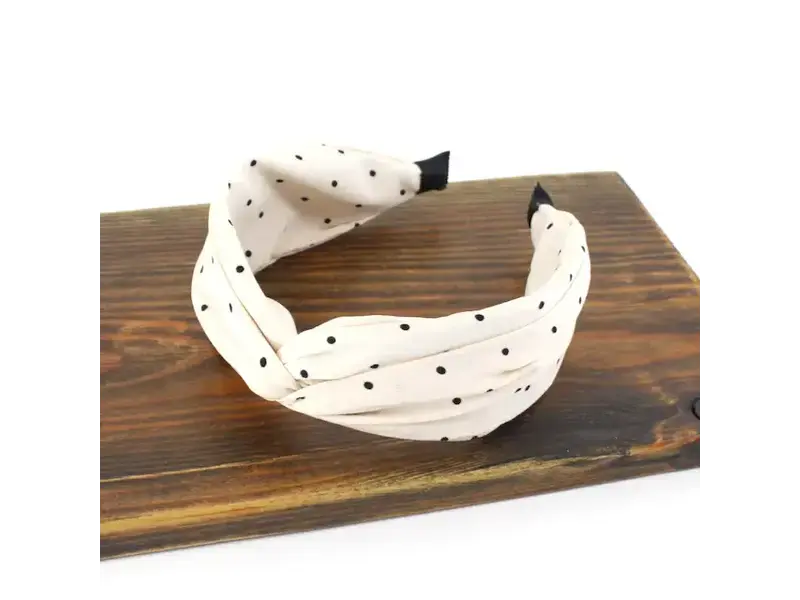 pretty persuasions Twist headband - cream dots