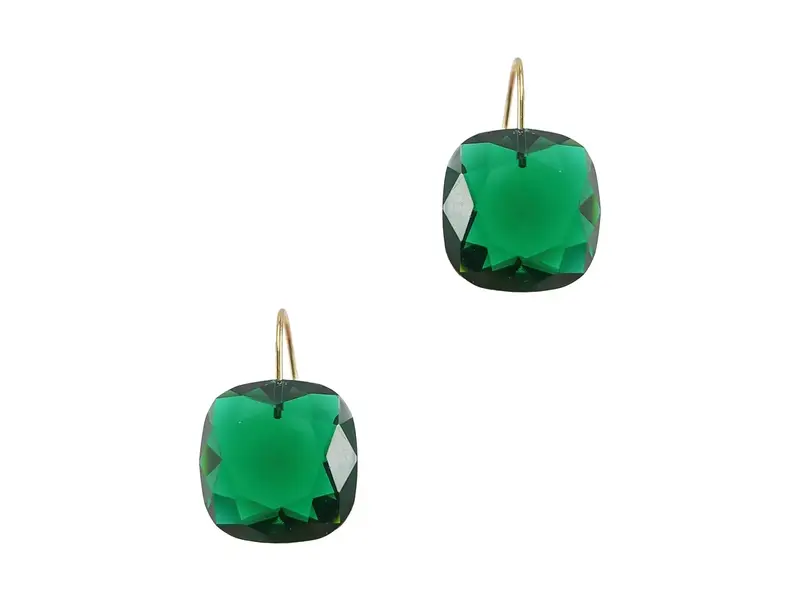 pretty persuasions Aura Drops Faceted Dangle Earrings - Green