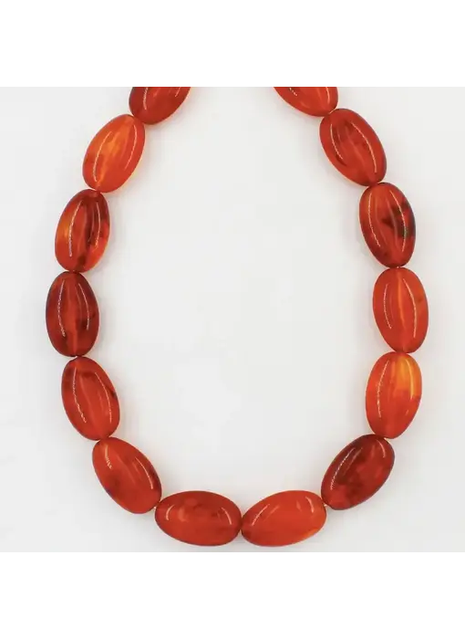 Oval Marbled Resin Beaded Necklace