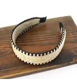 pretty persuasions Stitched Edge Straw Headband - Black