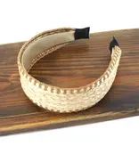 pretty persuasions Stitched Edge Straw Headband - Brown