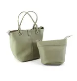 pretty persuasions Leather Tote with Crossbody Bag - Sage