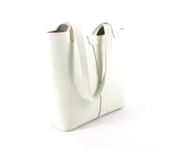 Microfiber Leather 2-in-1 Shoulder & Crossbody Bag - White