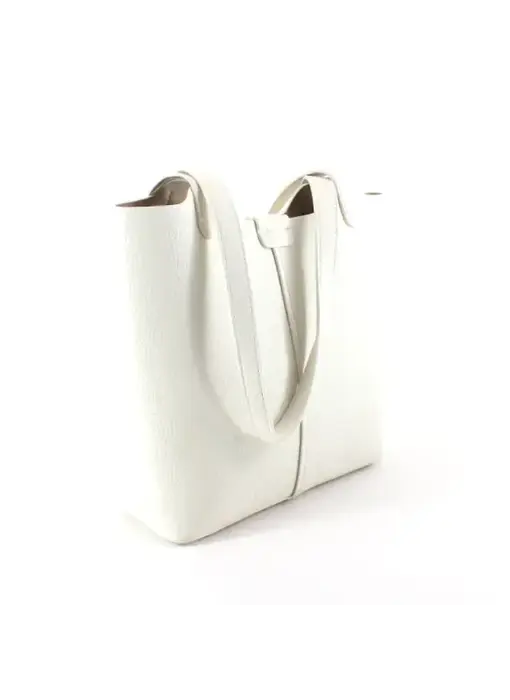 Microfiber Leather 2-in-1 Shoulder & Crossbody Bag - White
