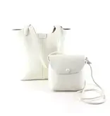 pretty persuasions Microfiber Leather 2-in-1 Shoulder & Crossbody Bag - White
