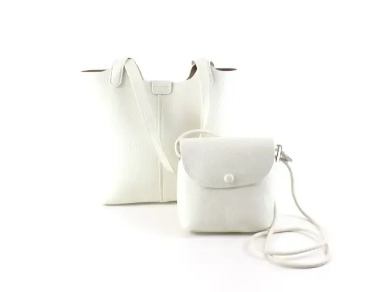 pretty persuasions Microfiber Leather 2-in-1 Shoulder & Crossbody Bag - White