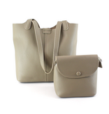 pretty persuasions Microfiber Leather 2-in-1 Shoulder & Crossbody Bag - Khaki