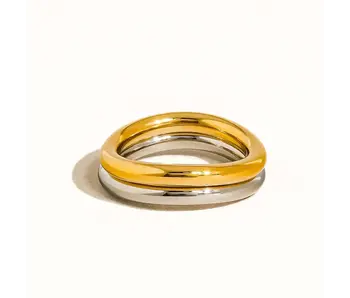 Andree 18K Gold-Plated Two-Tone Stainless Steel Ring