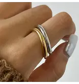 MAIQ Accessories Andree 18K Gold-Plated Two-Tone Stainless Steel Ring