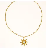 MAIQ Accessories Astoria 18K Gold Non-Tarnish Sun Pendant Chain Necklace