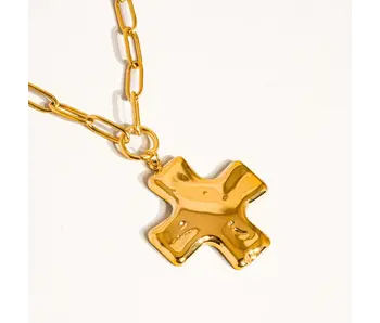 Bari 18K Non-Tarnish Cross Chain Necklace