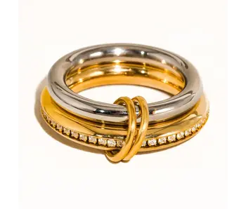 Bayard 18K Gold Non-Tarnish Multi Stack Cz Band Ring