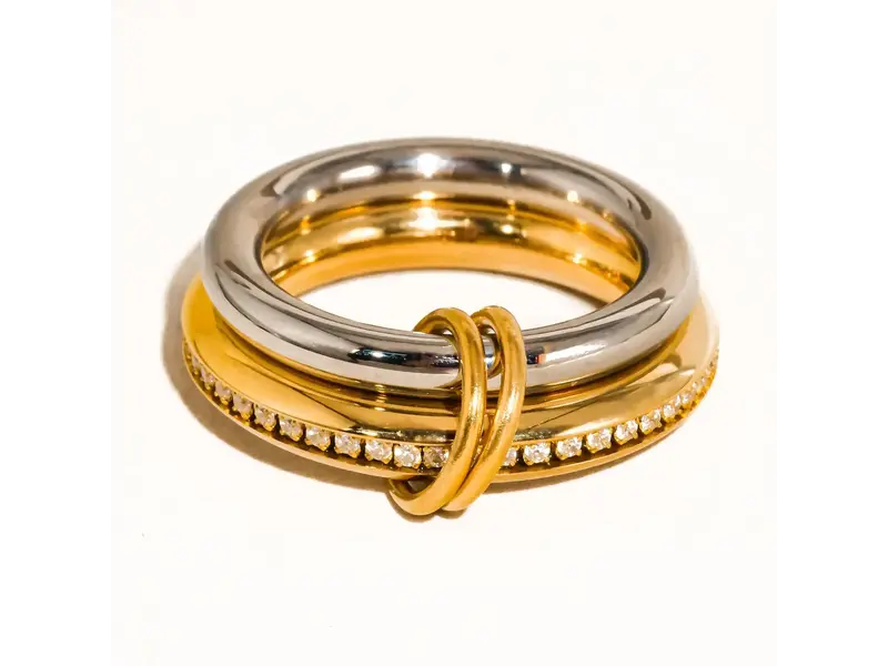 MAIQ Accessories Bayard 18K Gold Non-Tarnish Multi Stack Cz Band Ring