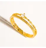 MAIQ Accessories Belen 18K Gold Cz Thin Layered Ring