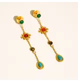 MAIQ Accessories Bellevie 18K Gold Non-Tarnish Boho Gemstone Drop Earrings