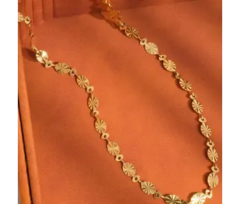 Bise 18K Gold Non-Tarnish Classic Oval Chain Necklace