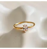 MAIQ Accessories Boris 18K Gold Non-Tarnish Cz Square Thin Ring