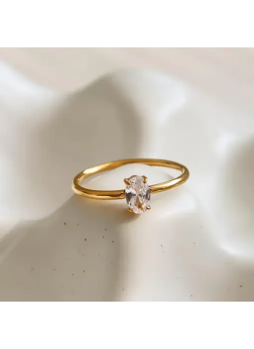 Boris 18K Gold Non-Tarnish Cz Square Thin Ring
