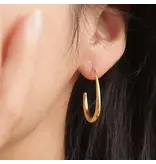MAIQ Accessories Cyril 18K Gold Non-Tarnish Minimalist Open Hoop Earrings