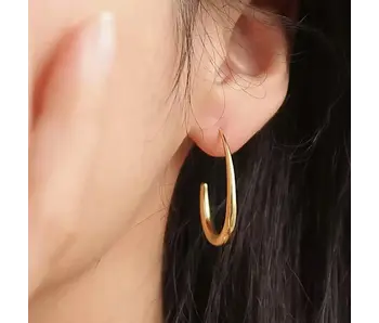 Cyril 18K Gold Non-Tarnish Minimalist Open Hoop Earrings