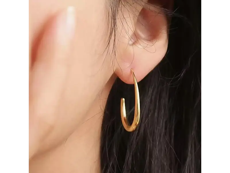 MAIQ Accessories Cyril 18K Gold Non-Tarnish Minimalist Open Hoop Earrings