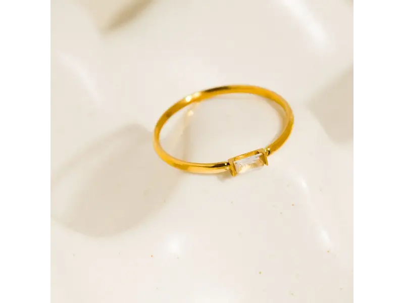 MAIQ Accessories Côme 18K Gold Non-Tarnish Minimalist Thin Cz Band