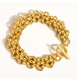 MAIQ Accessories Donni 18K Gold Non-Tarnish Bold Weave Bracelet