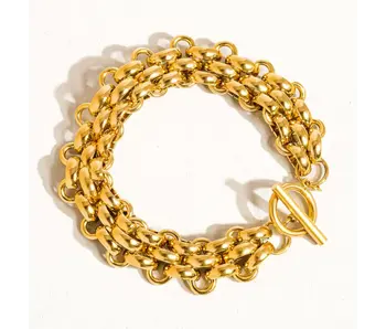 Donni 18K Gold Non-Tarnish Bold Weave Bracelet