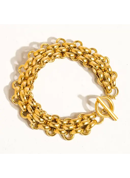 Donni 18K Gold Non-Tarnish Bold Weave Bracelet