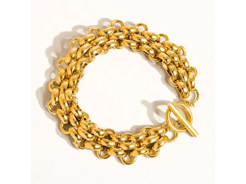 MAIQ Accessories Donni 18K Gold Non-Tarnish Bold Weave Bracelet