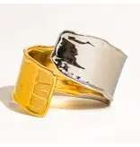 MAIQ Accessories Emmy 18K Gold Non-Tarnish Textured Open Ring