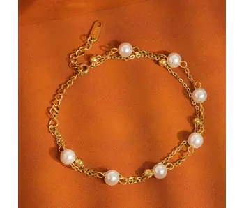 Gilles 18K Non-Tarnish-Layered Pearl Bracelet