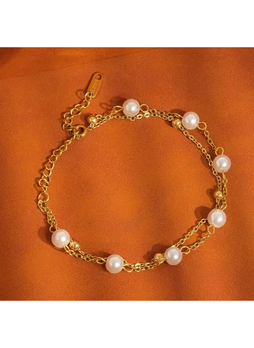 Gilles 18K Non-Tarnish-Layered Pearl Bracelet
