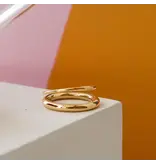 MAIQ Accessories Harvey 18K Gold Non-Tarnish Classic Double Band Ring (size 7)