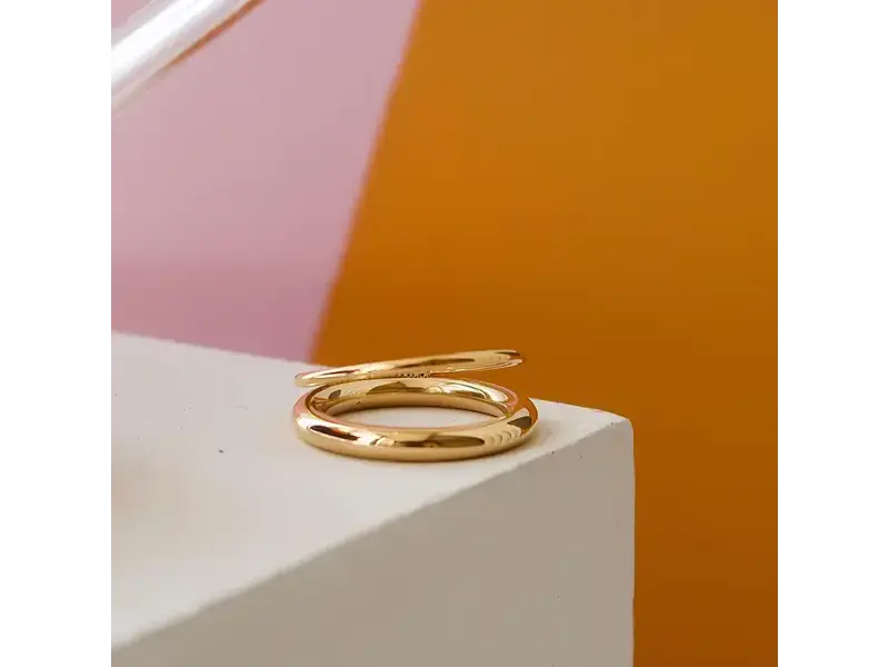 MAIQ Accessories Harvey 18K Gold Non-Tarnish Classic Double Band Ring (size 7)