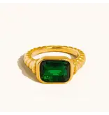 MAIQ Accessories Laverne 18K Gold Non-Tarnish CZ Cocktail Ring