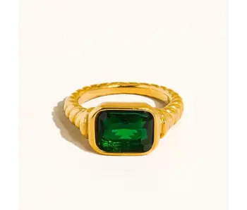 Laverne 18K Gold Non-Tarnish CZ Cocktail Ring