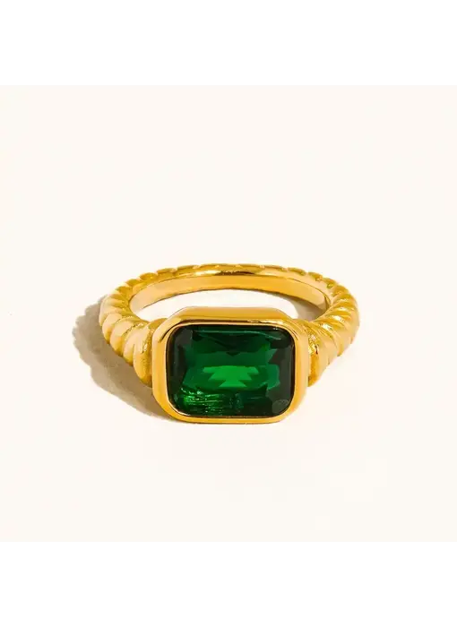 Laverne 18K Gold Non-Tarnish CZ Cocktail Ring